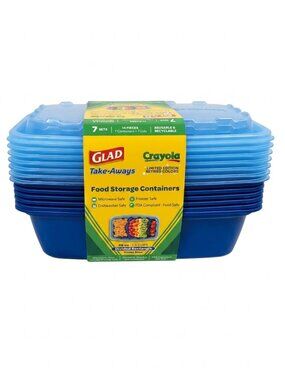Glad X Crayola Take-Aways Food Storage Containers Retired Color Violet Blue